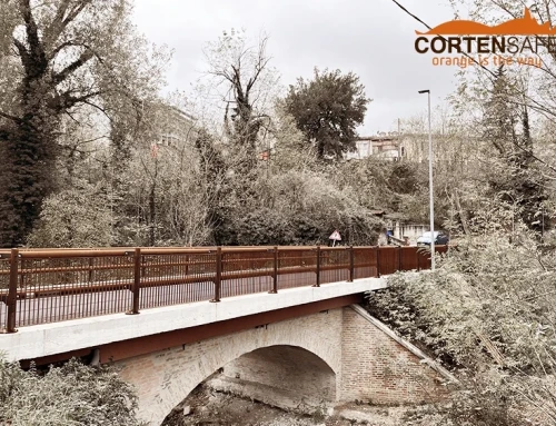 Installazione della barriera bordo ponte Cervino in acciaio corten: sicurezza e armonia nel design